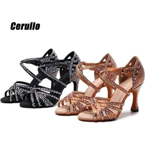 Latin dance shoes adult ladies summer casual dance shoes breathable soft bottom dance shoes Heel 4cm/6cm/7cm/8cm A322