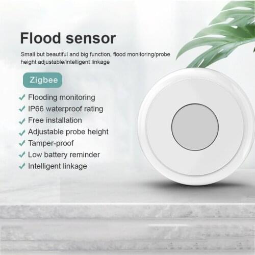 1/4PCS ZigBee Flood Sensor Water Leak Detector Smart Home Water Tank Full Water Linkage Alarm tuya APP Remote Monitoring