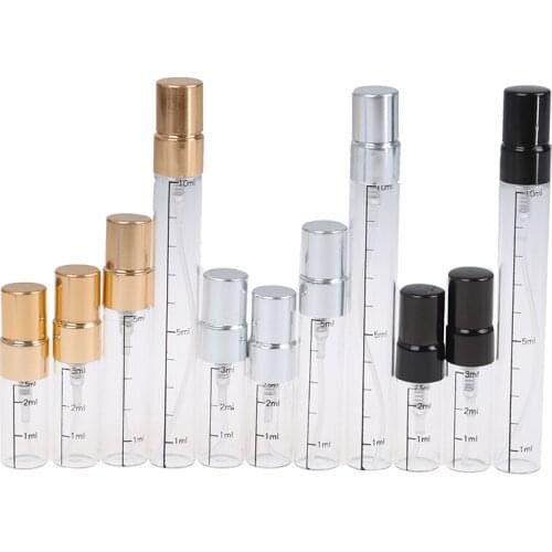 2.5ml 3ml 5ml 10ml Transparent Glass Spray Bottle Portable Perfume Sub-bottle Press Fine Mist Bottle Portable Packed Bottle New