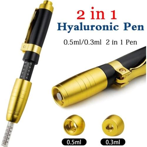 2 in 1 Dual Head Hyaluron Pen Body Shaping Hyaluronic Acid Pen Atomizer Meso Micro Gun Lip Injection Pen Anti Wrinkle Filler Pen