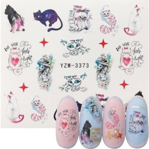 2020 New Designs Lovely Water Transfer Nails Art Sticker Cat Patterns Nail Wraps Sticker Watermark Fingernails Decals