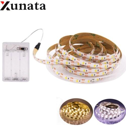 2835 LED Strip Light IP21 IP65 Waterproof 8MM 60LEDs/m Flexible Tape LED Lights Lamp With AA Battery Box 1m 2m 3m 4m 5m