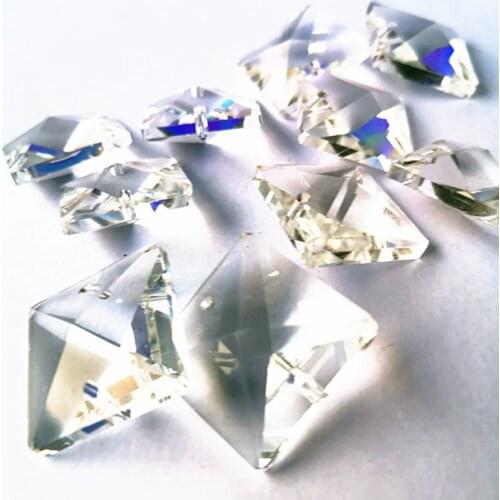 500pcs/lot 20mm Crystal Chandelier Lighing Square Beads in 2 holes DIY Wedding Curtain Beads Accessories Dress Christmas Trees