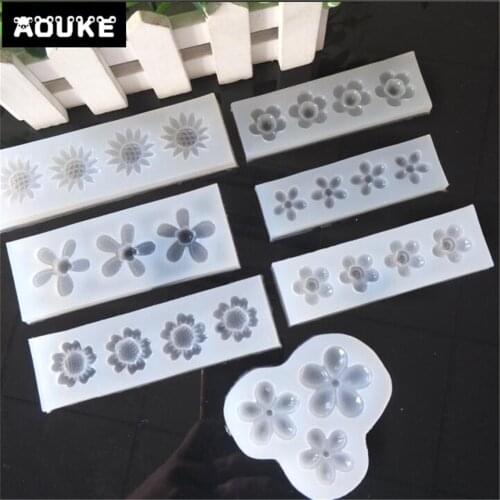 7 Flower Decorative Mould Crystal Drop Mould Epoxy DIY Flower Sculpture Earring Pendant Jewelry Silica Mould