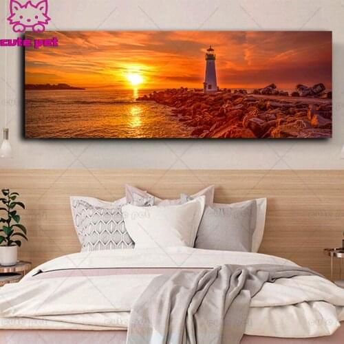 Large Beautiful Sunset Seaside Beautiful Sunset Seaside Diy diamond embroidery diamond painting full square mosaic cross stitch