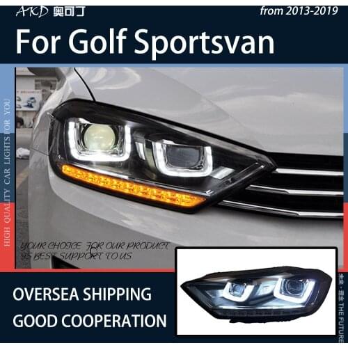 Car Styling for Golf Sportsvan Headlights 2016-2019 Golf 7 Sportsvan LED Headlight Bi Xenon Projector Lens auto accessorie
