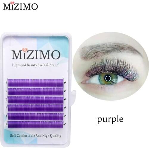 Free shipping new color grafting eyelashes 0.07/0.1mmB C D 8-17mm purple blue natural soft personality quality eyelash extension