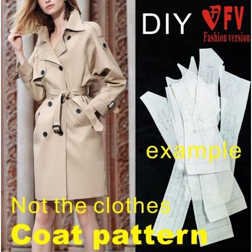 Big-brand casual raglan sleeve womens windbreaker pattern coat cutting drawings clothing design drawings BFY-263