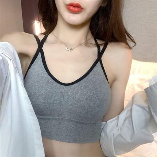 The new beauty back threaded no steel ring bra strap comfortable underwear ladies sports gather shockproof lingerie