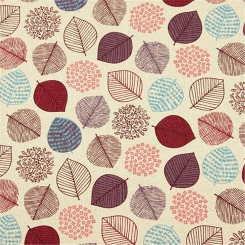 CF827 Leaves Printed Fabric Thick 100% Cotton Fabric Chinese Style Dress/Table Cloth/Curtain/Clothes DIY Patchwork Materials