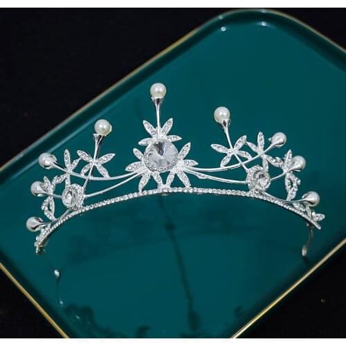 Floral Bridal Tiaras Crowns Women Crystal Hair Jewelry Girl Headband Rhinestone Pageant Diadem Baroque Wedding Hair Accessories