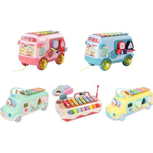 Baby Piano Bus Toy Educational Knocking Piano Toy Toddler Gift