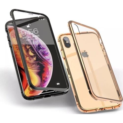 Double-sided Magnetic Phone Case For iPhone 11 11pro 12 12Pro XS X XR Case Explosion proof Shell High-quality Tempered Glass