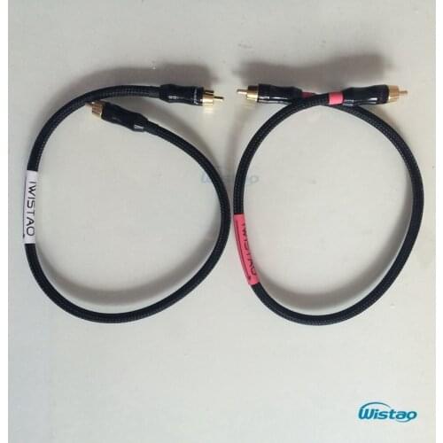 IWISTAO HIFI RCA Cable Stereo Budweiser Connector Choseal 4N Audio-cable Manual 0.5m 1m 1.5m 2m Black DIY Free Shipping