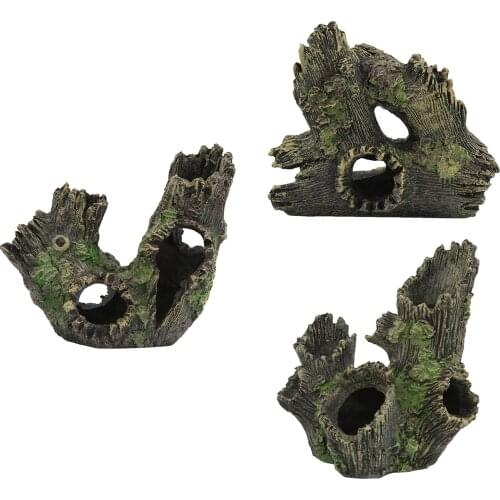 Resin Aquarium Tree Trunk Fish Tank Fish Hideout Hiding Caves for Betta Fish
