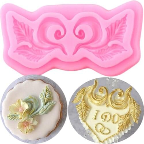 Leaf Vine Lace Border Silicone Mold Scroll Relief Cupcake Topper Fondant Cake Decorating Tools Candy Resin Clay Chocolate Moulds