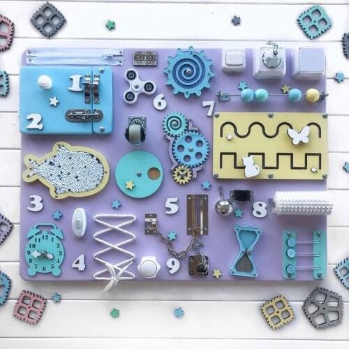 Toddler Busy Board DIY Toy Alarm Clock Gear Wood Chip Development Handmade Toy Toy Intelligence Montessori Game Puzzle