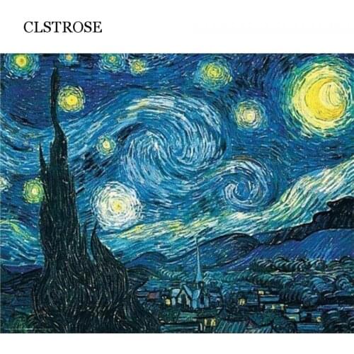 DIY 5D Diamond Painting Van Gogh Starry Sky Night Scene Full Diamond Cross Stitch Kit Mosaic Rhinestone Embroidery Home Decor