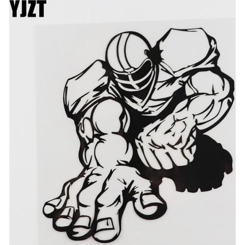 YJZT 13.8CMX14.5CM American Football Player Sports Decal Vinyl Car Sticker Black/Silver 8A-0241