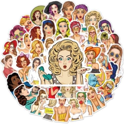 10/50Pcs Pop Fashion Sex Girls Stickers Popular Pinup Anime Sticker Laptop Motorcycle Skateboard Suitcase Scrapbooking Decal