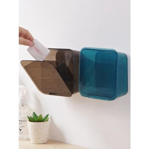 Wall Mounted Garbage Cans Bucket For Bathroom Toilet Glass Door Mounted on The Garbage Sticker Hanging Trash Can Small With Lid