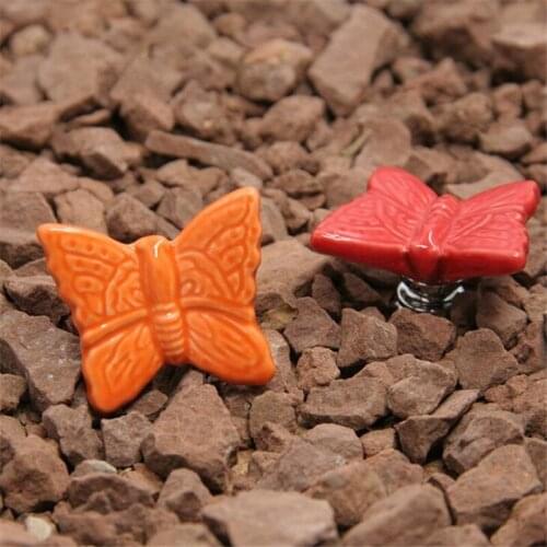 2021 New Butterfly Shaped Ceramic Drawer Handle Cupboard Wardrobe Wine Cabinet European Modern Simple Cartoon Handle