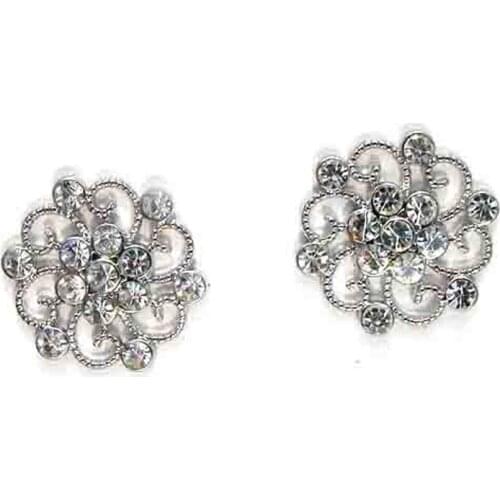 New 24mm crystals floral coat flatback glue on button decorative ornament accessory buton bouton botones 30pcs x