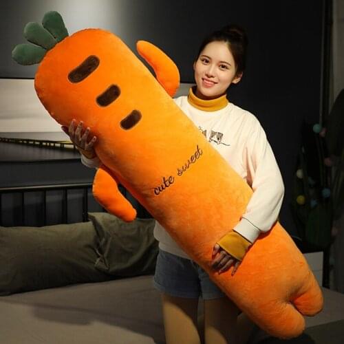 New Fruit Sleeping Pillow Big Carrot Cactus Strawberry Stuffed Doll for Children Gift Sofa Bed Decoration 55inch 140cm DY50949