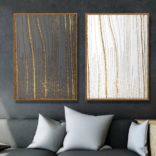 Canvas Prints Wall Art Paintings Posters Decorative Minimalist Abstract Gold Pattern Paintings for Living Room Home Wall Art