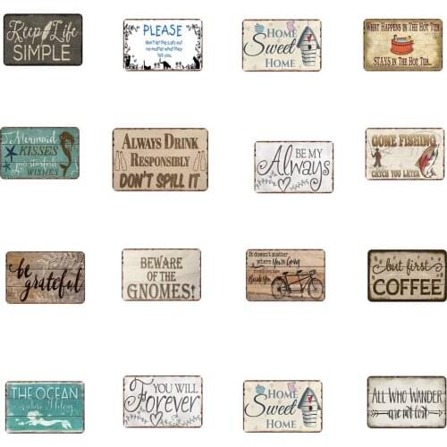 Characters/Weapon Sign Board Shabby Chic Vintage Metal Painting Tin Signs Tinplate Iron Art Decorative Plate Mural Home Decor