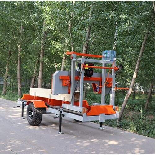 15hp Gasoline Engine Portable Sawmill With 4m Trailer