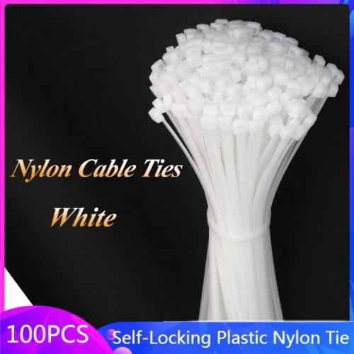 Self-Locking Plastic Nylon Tie DIY 100 PCS 3*100 Fastening Ring 5X250 Cable Tie Zip Wraps Strap Nylon Cable Tie 8x500mm