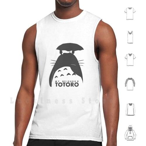 Totoro tank tops vest 100% Cotton Totoro Sweater Color Anime Cute Umbrella Whiskers My Neighbor Totoro My Neighbor Love