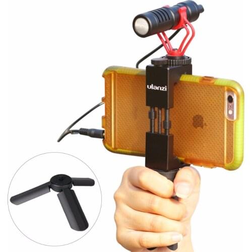 Ulanzi Smartphone Video Microphone with Handle Grip Tripod for iPhone HuaWei Filmmaking Rig stabilizer Live Streaming shotgunMic