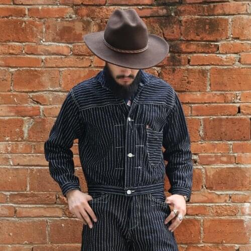 878 Bronson Vintage Indigo Jacket Wabash Stripe 15.5 Oz Raw Denim Jacket