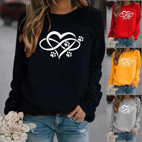 Autumn New Ladies Tops Women Print T-Shirt Round Neck Fashion Streetwear Plus Size Long Sleeve Loose 2021 Women Clothing
