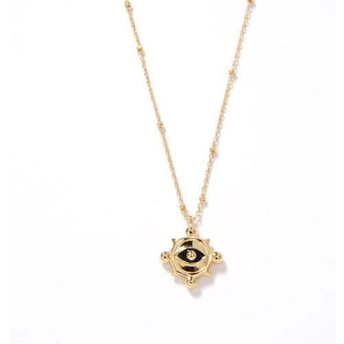 703FORTUNE S925 Silver Pendant Retro Niche Design Devil Eye Irregular Shape Personality Necklace for Women