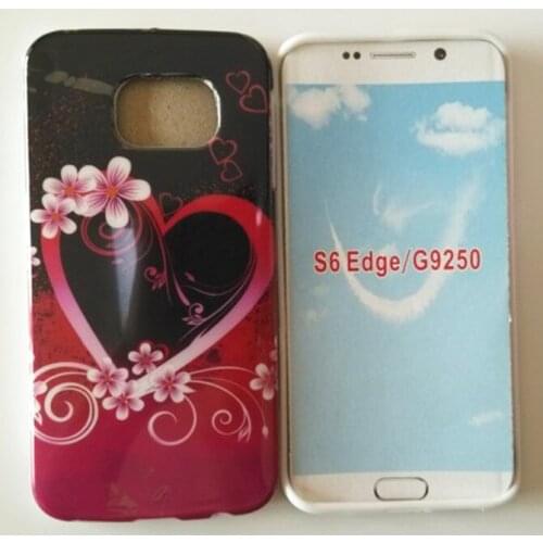 1 Piece Pink Love Heart Style Colorful Case For Samsunug Galaxy S6 Edge G9250 Phone Case Soft Protective Shell Free