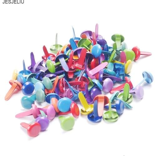 100pcs Mixed Pastel Round Brads Scrapbooking Card Stamping Embellishment Fashion DIY Accessories For Home Decoration