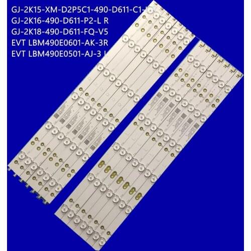 12 PCS LED backlight strip for 49PUT4900 49PFS5301 49PUF6701 EVTLBM490E0601-AK-3 R EVTLBM490E0501-AJ-3 L 01N27 01N28 LBM490E0501