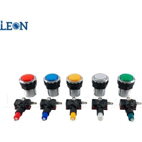 50 Pcs Illuminated Chrome Plating Arcade Buttons Pandora Box Perfect Sanwa Replacement Multicolor For Arcade Game 2 Player