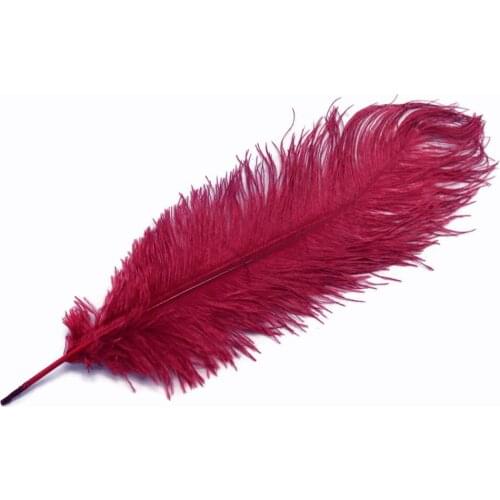 50pcs burgundy color ostrich feathers in 50-55cm(20-22inch)