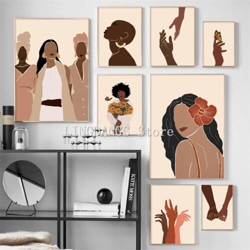 5d Diy Diamond Painting Abstract Black Girl Illustration African Nordic Poster Diamond Mosaic Embroidery Cross Stitch Home Decor