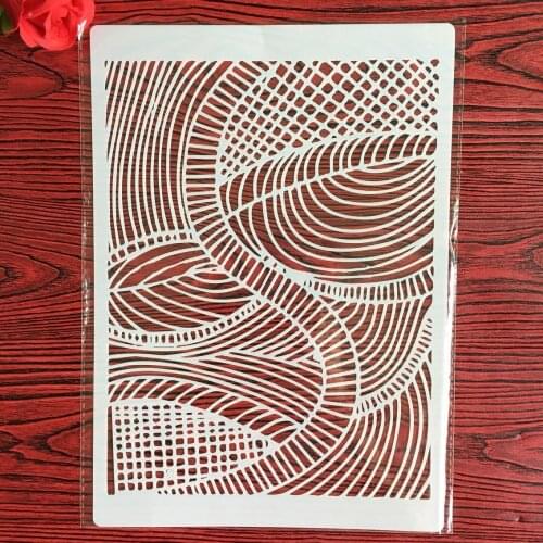 A4 29 *21cm Geometric texture DIY Stencils Wall Painting Scrapbook Coloring Embossing Album Decorative Paper Card Template,wall
