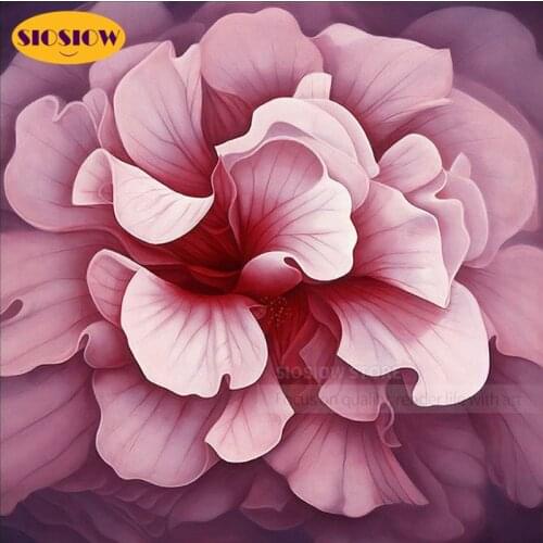 DIY 5D Diamond Painting Pink Flower Heart Full Square Drill 3D Diamond Mosaic Cross Stitch Embroidery Home Decor For Girls Room