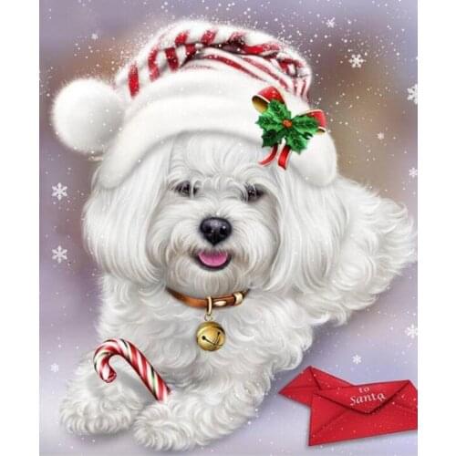 Puppy dog diamond mosaic christmas animal embroidery painting rhinestone stickers decoration diamond art needlework handcraft