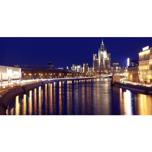 Free Ship Nice Home Decor Custom Canvas Poster Stylish Blue Sky Wallpaper Fashion Moscow city landscape Wall Sticker PN#1142