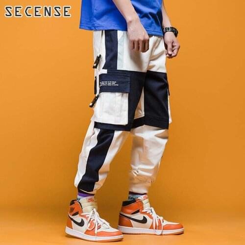 Cargo Pants Safari Style Harlan Straight Casual Pockets Ins Harajuku Pants Mens Trend Chic Streetwear Color Matching