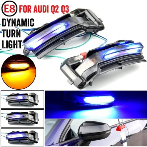 Dynamic Turn Signal Light Car Side Rear View Mirror Indicator Sequential Blinker Lamp For AUDI Q2 2018-2020 Q3 2019-2020