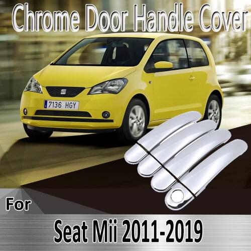 For Seat Mii e-Mii 2011~2019 2012 2013 2014 2015 2016 2017 Stickers Decoration Chrome Door Handle Cover Refit Car Accessories